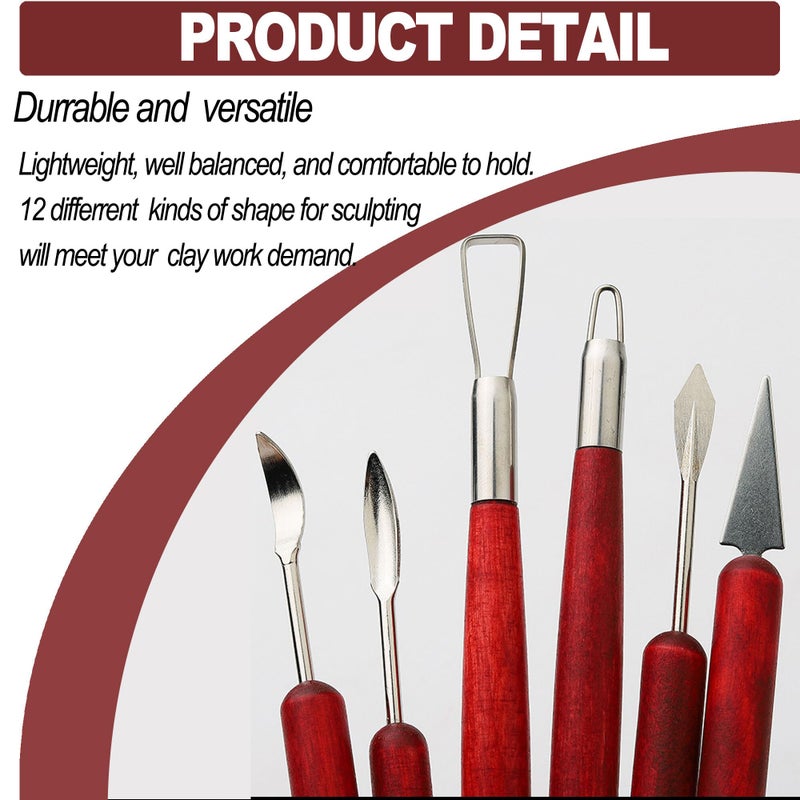LINPHCEY 6-Piece Clay Sculpting Tools Set Perfect for Polymer Air Dry Modeling Clay Beginners & Professionals Ideal for DIY Pottery & Ceramics Tools for Clay Sculpting & Crafting - Image 5