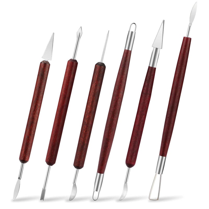 LINPHCEY 6-Piece Clay Sculpting Tools Set Perfect for Polymer Air Dry Modeling Clay Beginners & Professionals Ideal for DIY Pottery & Ceramics Tools for Clay Sculpting & Crafting - Image 1