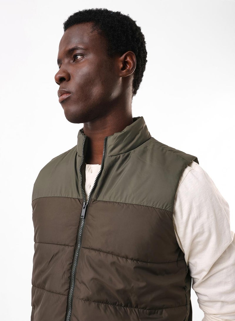 Dennis Lingo Men's Olive 100% Polyester Gilet Regular Fit Jacket - Image 4
