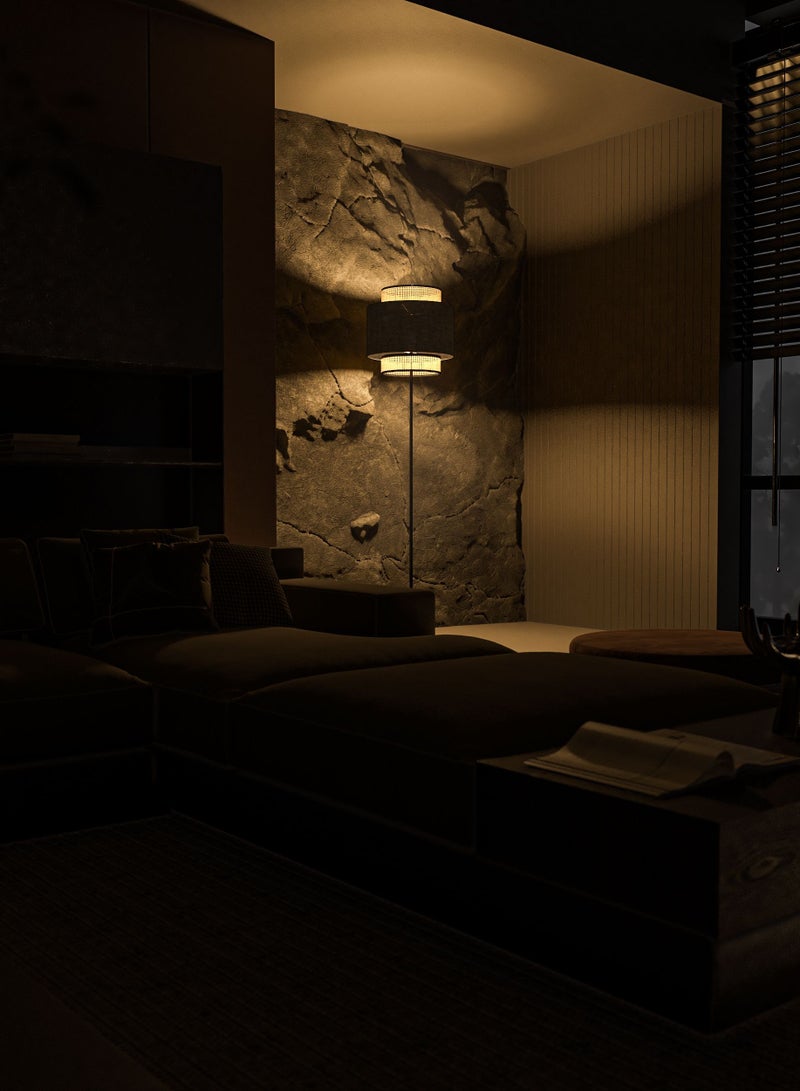 يوكاندل ابجورة ليد أرضية طويلة معدن وخشب - Image 3