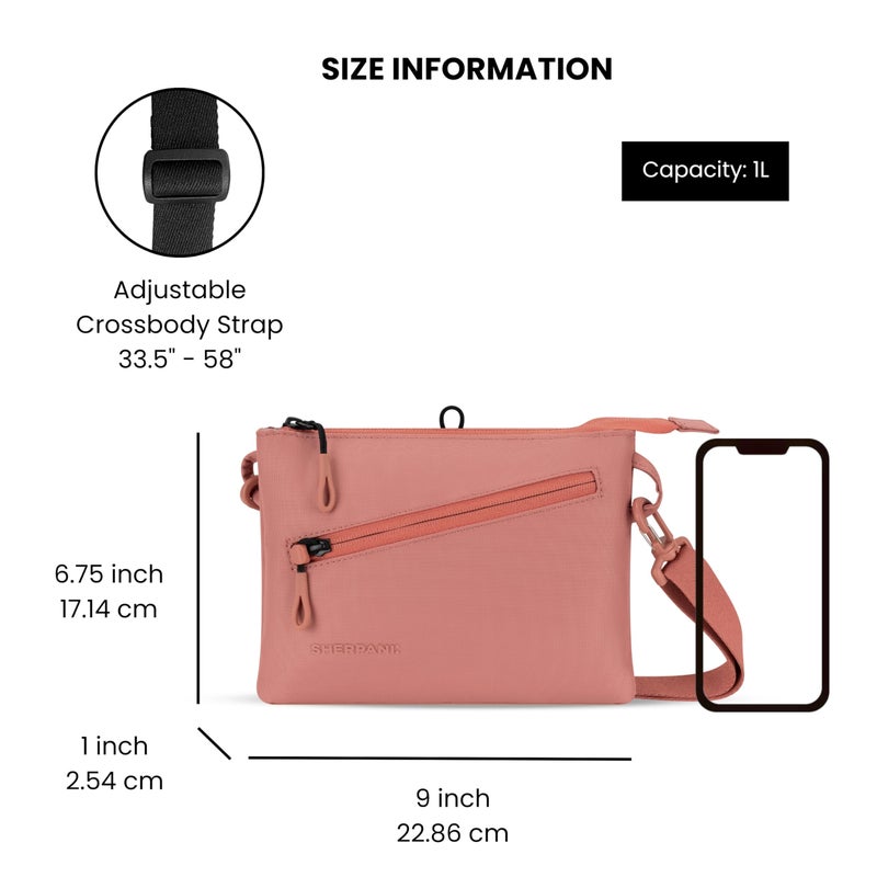 Sherpani Zoom, Small Crossbody Purse, Nylon Crossbody Bag, Lightweight Cross Body Bag, Sleek Dual Pouch, Purses for Women, Travel Gift, RFID Protection (Desert) - Image 4