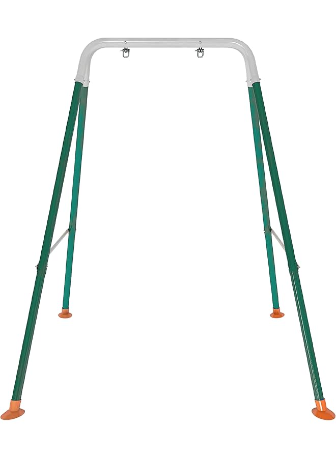 Funz Foldable Baby Swing Frame Heavy Duty Swing Stand For Kids Baby Swing For Indoor Outdoor Play Fits For Most Toddlers Swings Easy To Assemble Green Silver  - Image 1