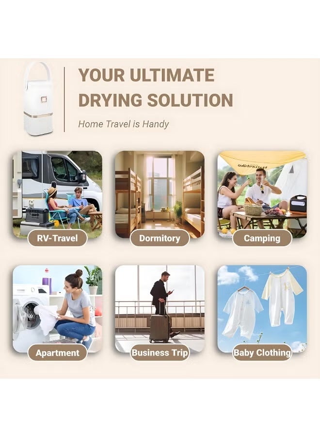 سيسلي مجفف ملابس محمول، مجفف ملابس كهربائي صغير بدوران هواء ساخن 360° للتجفيف السريع، مناسب للسفر والاستخدام المنزلي - Image 5