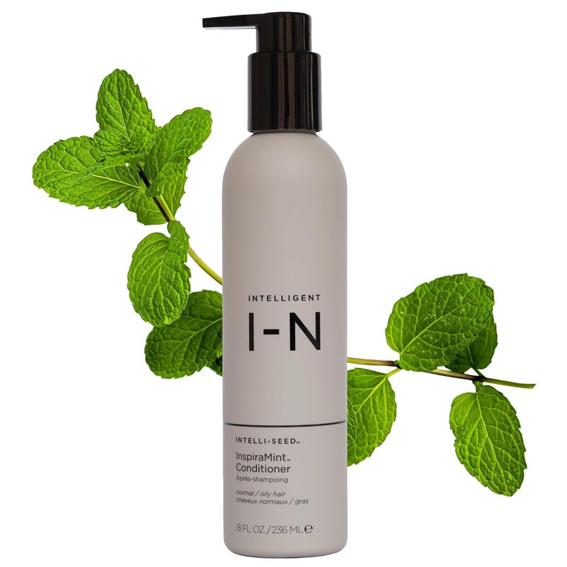 Intelligent Nutrients InspiraMint Conditioner Invigorating Organic Mint Conditioner for Fine and Oily Hair with Peppermint Oil Hydrating Refreshing Vegan 8 Fl Oz