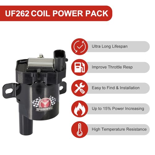 SPARKWHIZ Set of 8 Round Ignition Coils D585+ Spark Plugs+ 748UU 8mm Wires, Compatible with Chevy Silverado 1500 2500 3500 Tahoe Suburban Express Sierra Savana Yukon GMC, Replace UF262 C1512 12622553 - Image 5