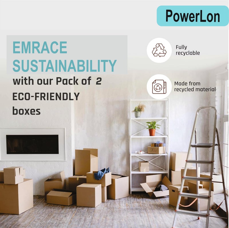 POWERLON 5 Ply 30 x 19 x 17 Corrugated Boxes for Packing Home Shifting and Other Purposes Extra Large Carton Box (Pack of 2) - Image 2
