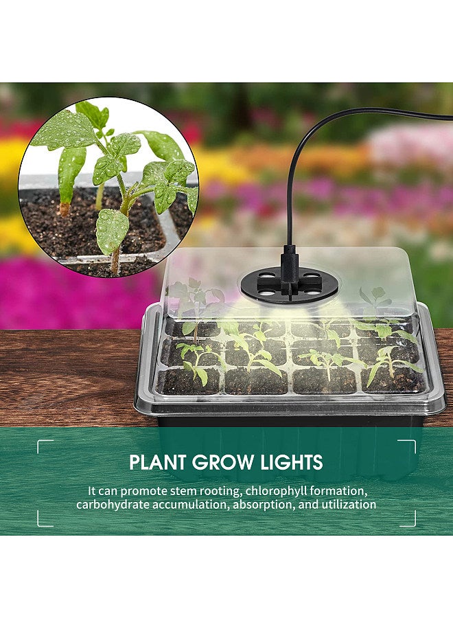 Generic 5PCS Plant Germination Starter Tray With Grow Lights for Planting 60 Plant Cells Organic Plant Starter Kit with 5 Labels 2 Transplanting Tool  - Image 5