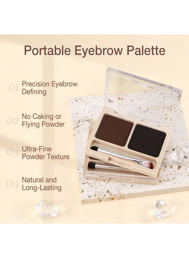 Boobeen 2Color Eyebrow Palette Brow Powder Makeup For Sculpting And Defining Brow Eye Contour Kit With Brush Applicator - Image 4