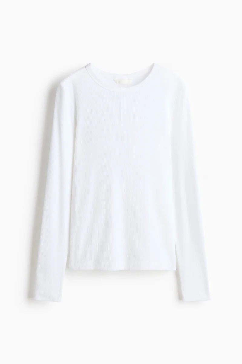 H&M Ribbed cotton-blend top