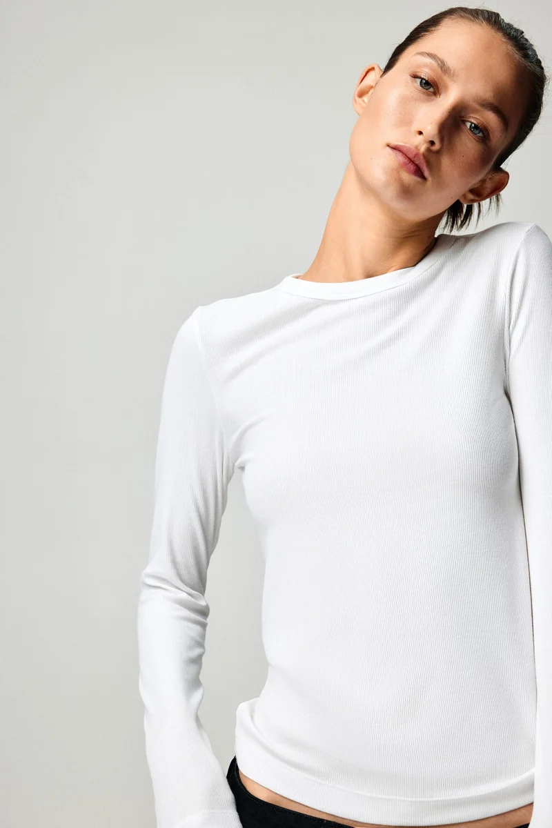 H&M Ribbed cotton-blend top