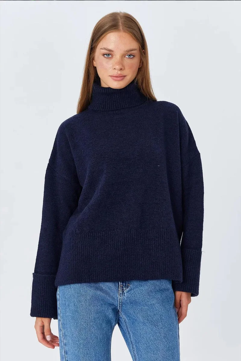 Mixray Mixray Thick Turtleneck Loose Fit Sweater