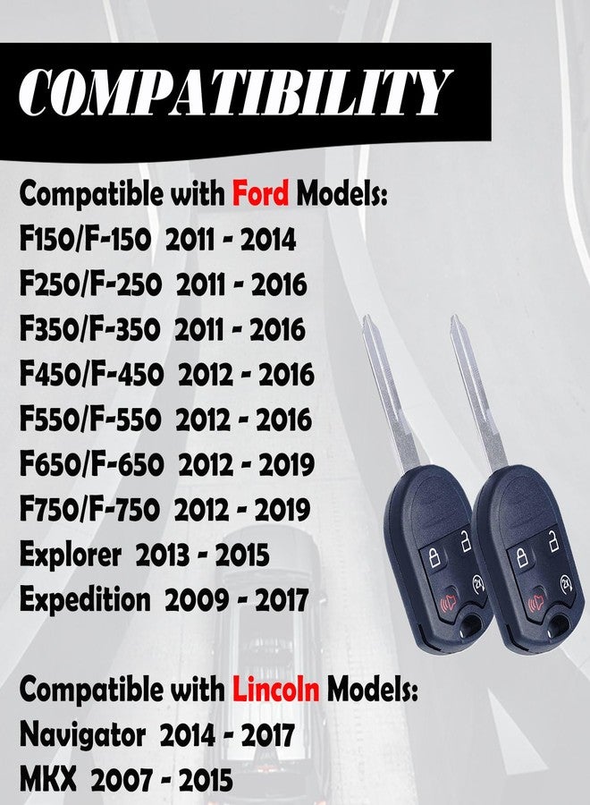 MechanMagic مفتاح بديل متوافق مع طرازات فورد F-150/F150 موديلات 2011-2014، وF-250، وF-350 سوبر ديوتي موديلات 2011-2015-2016، وF-450، وF-550، وF-650، وإكسبلورر، وإكسبيديشن موديلات 2009-2017، مع خاصية الدخول بدون مفتاح والتحكم عن بعد في التشغيل - Image 4