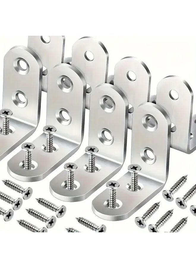 40 Pcs Heavy Duty Stainless Steel L Brackets Set With Screws For Furniture Shelving - Image 2