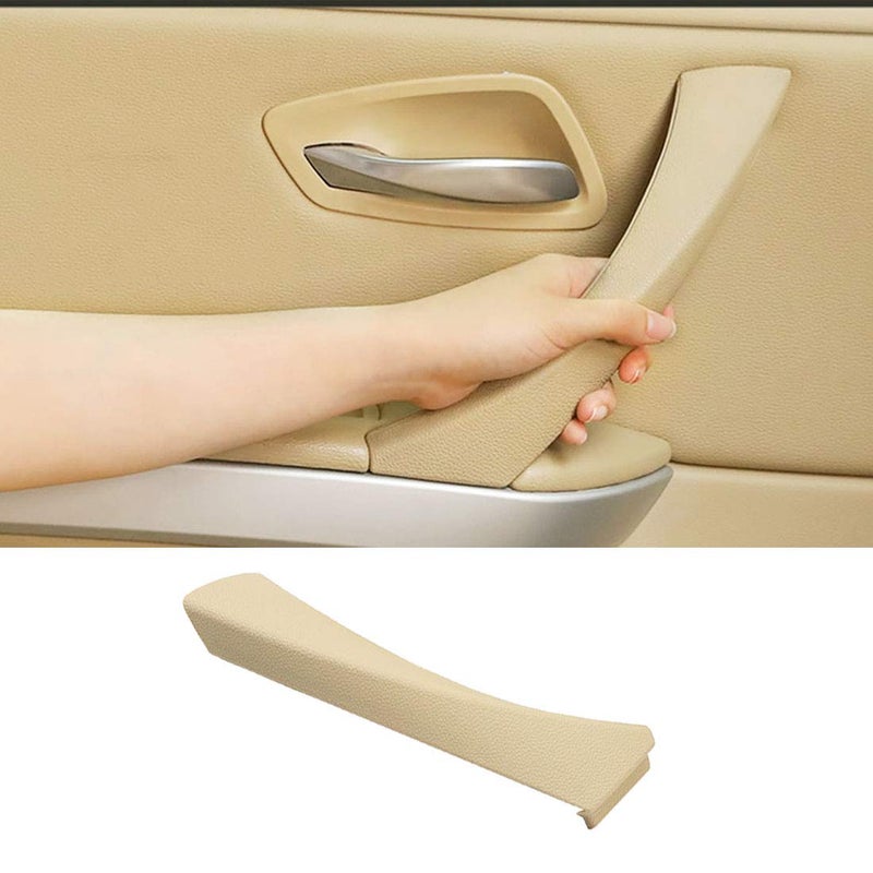 أغطية مقابض الأبواب الخارجية الجانبية اليسرى لجهاز Jaronx لسيارات BMW 3 Series E90E91 لمقابض الأبواب الخلفية اليسرى الداخلية تناسب BMW 323 325 328 330 335 20042012 بيج