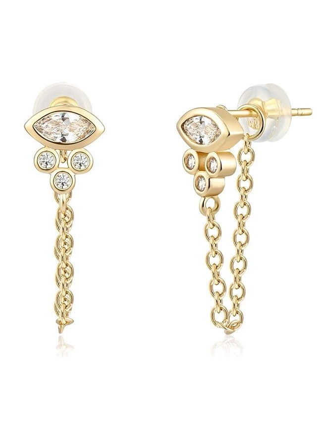 Mevecco Women Earrings Gold Stud 14K Gold Filled Small Simple Handmade Hypoallergenic Everyday Jewelry - Image 1