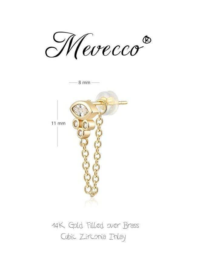 Mevecco Women Earrings Gold Stud 14K Gold Filled Small Simple Handmade Hypoallergenic Everyday Jewelry - Image 4