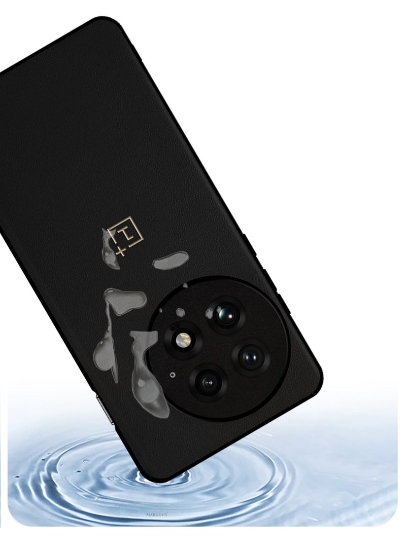 CATANES 2Packs Case Cover for OnePlus 13 Premium Leather, Elegant Protection, Quad-Camera Precision Cutout with 3D Shockproof Screen Protector - Black - Image 4