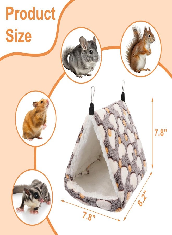 Litewoo Sugar Glider Bed Cozy Small Animal Hammock Hanging House Washable Warm Guinea Pig Hideout Hamster Cave Accessories for Rat Hamster Gerbil Sugar Glider Chinchilla Squirrel and Bird (Coffee) - Image 2