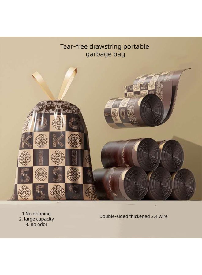 Okiss Tear-free drawstring thickened household garbage bags, not easy to break, leak-proof, high temperature resistant large portable garbage bags 78 pieces/1 pack - Image 1