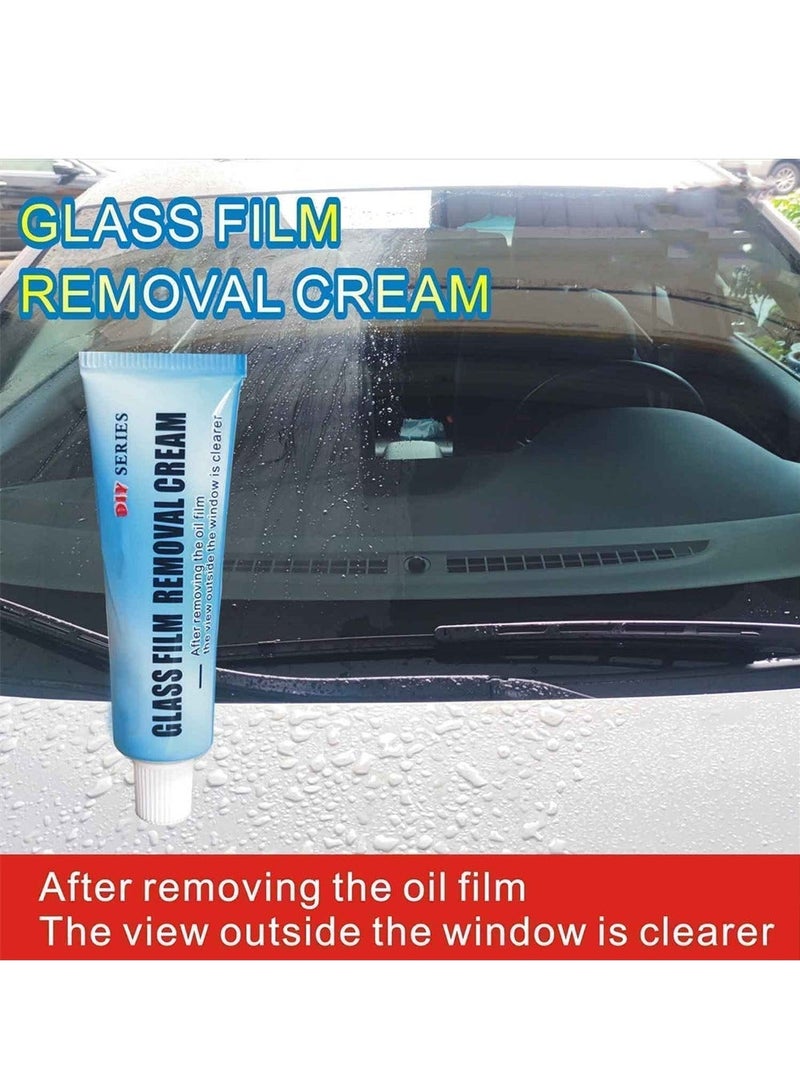 Y&D Car Glass Oil Film Cleaner 2Pcs Removal Cream Windshield Stripper Water Spot Remover with Sponge for and Home Bathroom  - Image 2