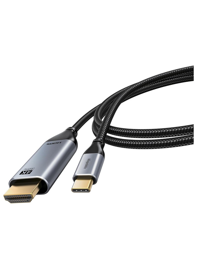 Blupebble USB C to HDMI Cable Type C Coverter 4K Thunderbolt 3 to HDMI Adapter, Compatible with iPad Pro, MacBook, Mate 20, Galaxy S9/S8, Surface Book 2/Go and More - 1 Metre