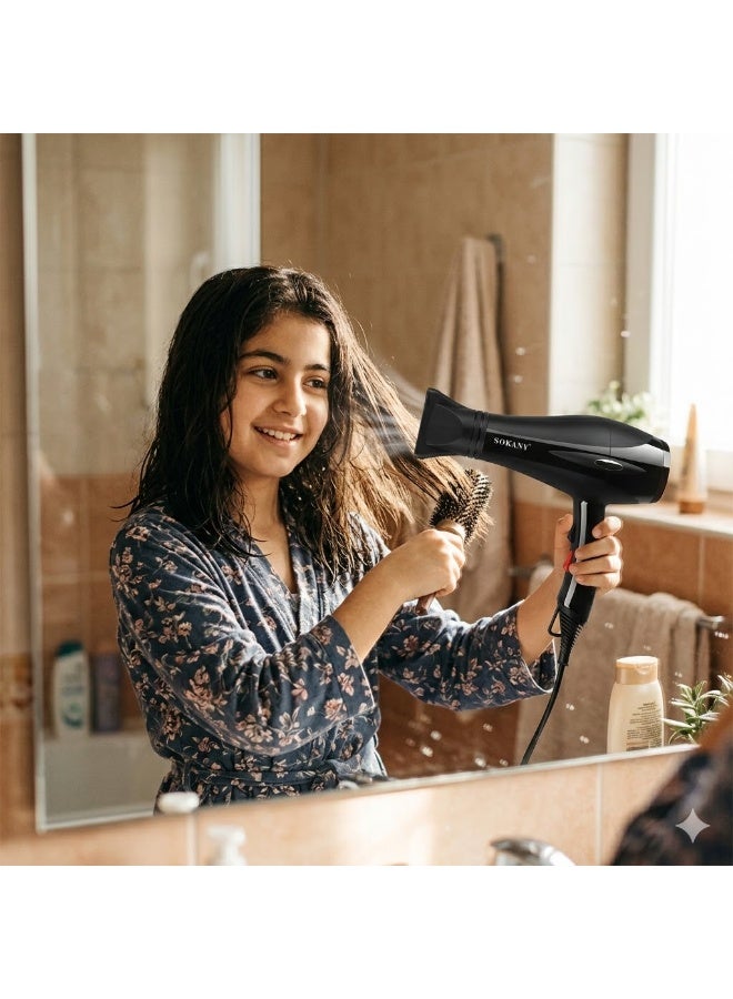 sokany SK-14031 Professional 2500W Hair Dryer SK-14031, Hot & Cold Air Blow Dryer, Multiple Speed Settings, Fast Drying High-Power Motor, Non-Slip Ergonomic Handle, Stylish Design for Smooth Hair, Home & Salon Use - Image 5