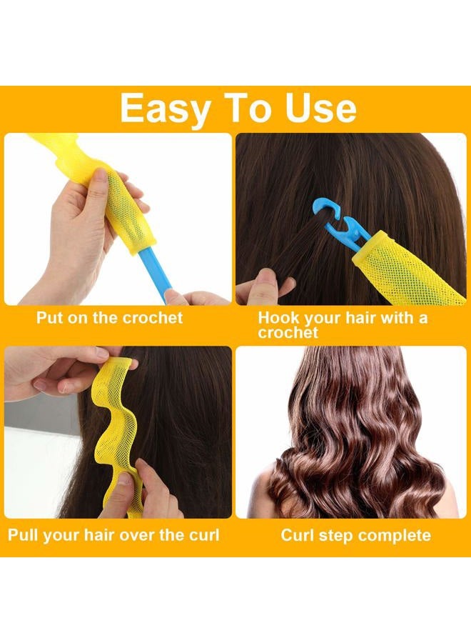WILLBOND 30 Pieces Hair Curlers Styling Kit, Wave Style Hair Rollers Spiral Curls No Heat Hair Curlers with Styling Hooks for Women Girls Long Hair Most Hairstyle Styling Tools (30 cm/ 11.8 Inch) - Image 5