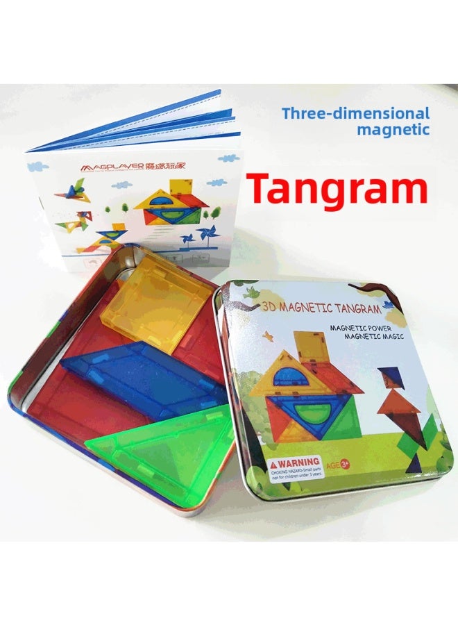 لغز قطع مغناطيسية ثلاثية الأبعاد ثلاثية الأبعاد لغز الأطفال التعليمية المغناطيسية اللبنات البدلة ألعاب الشفط المغناطيسي-اللون: ثلاثية الأبعاد المغناطيسي تسعة الكسب غير المشروع - Image 2