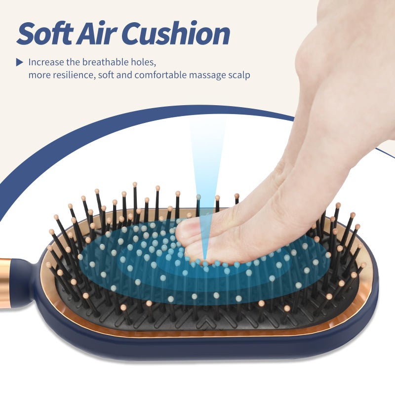 SHINLEA Large Paddle Brush, Hair Brush for Thick Thin Hair, Professional Hairbrush for Blow Drying, Massage Flexible Soft Bristles, Deluxe Gold Handle, Hairbrush for Women Men Kids - Image 3