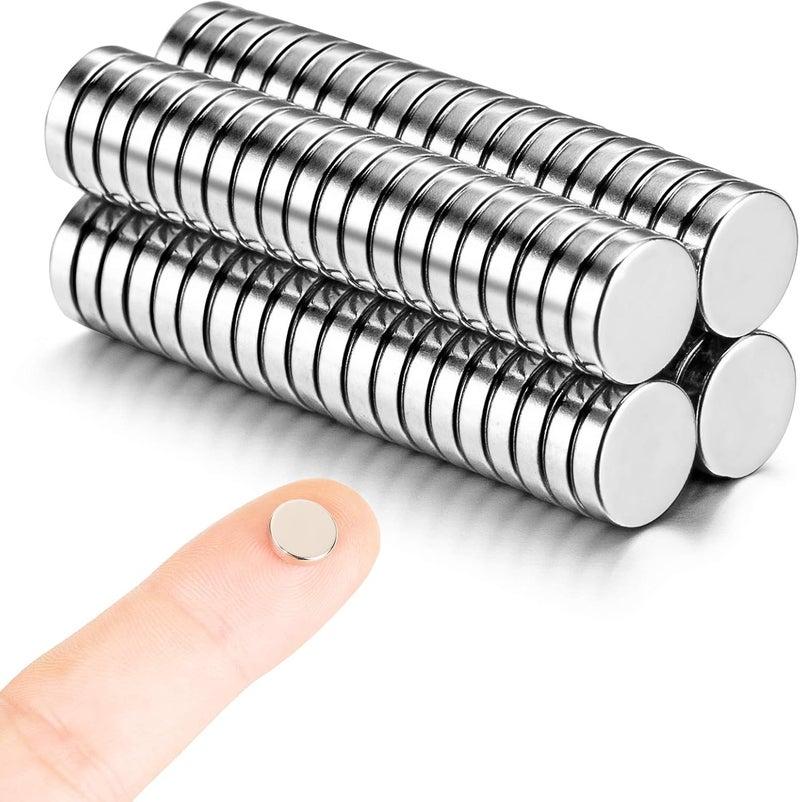 MEALOS 80pcs 8mmx2mm Magnets (Actual Size), Small Round Thin Magnets for 3D Printing, Crafts, Miniatures, Small Models or Refrigerator Magnets - Come with a Storage Case - Image 1