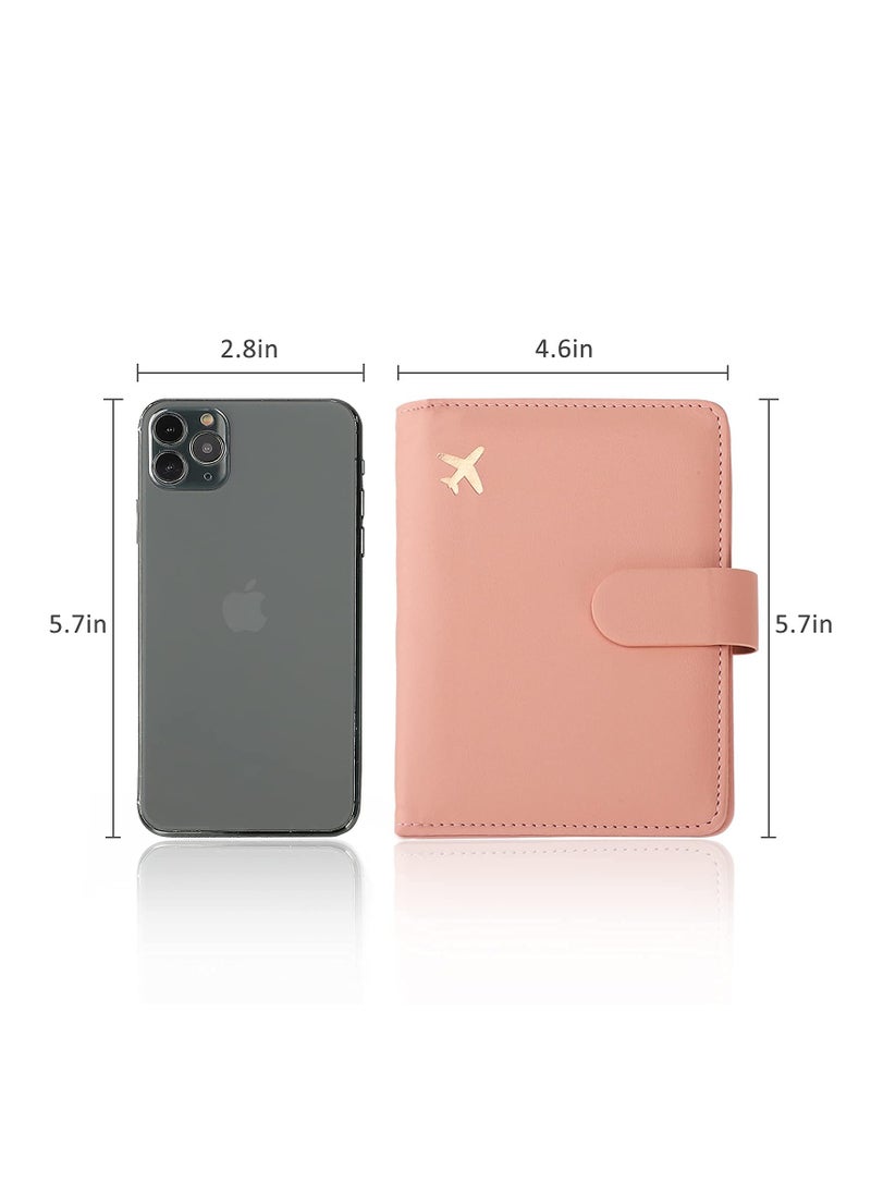 Excefore - Passport Holder, Passport Holder Card Slots, Creative Aircraft Certificate Storage Bag, Cute Passport Cover for Women and Men, Waterproof Rfid Blocking Travel Wallet (Pink) - Image 1