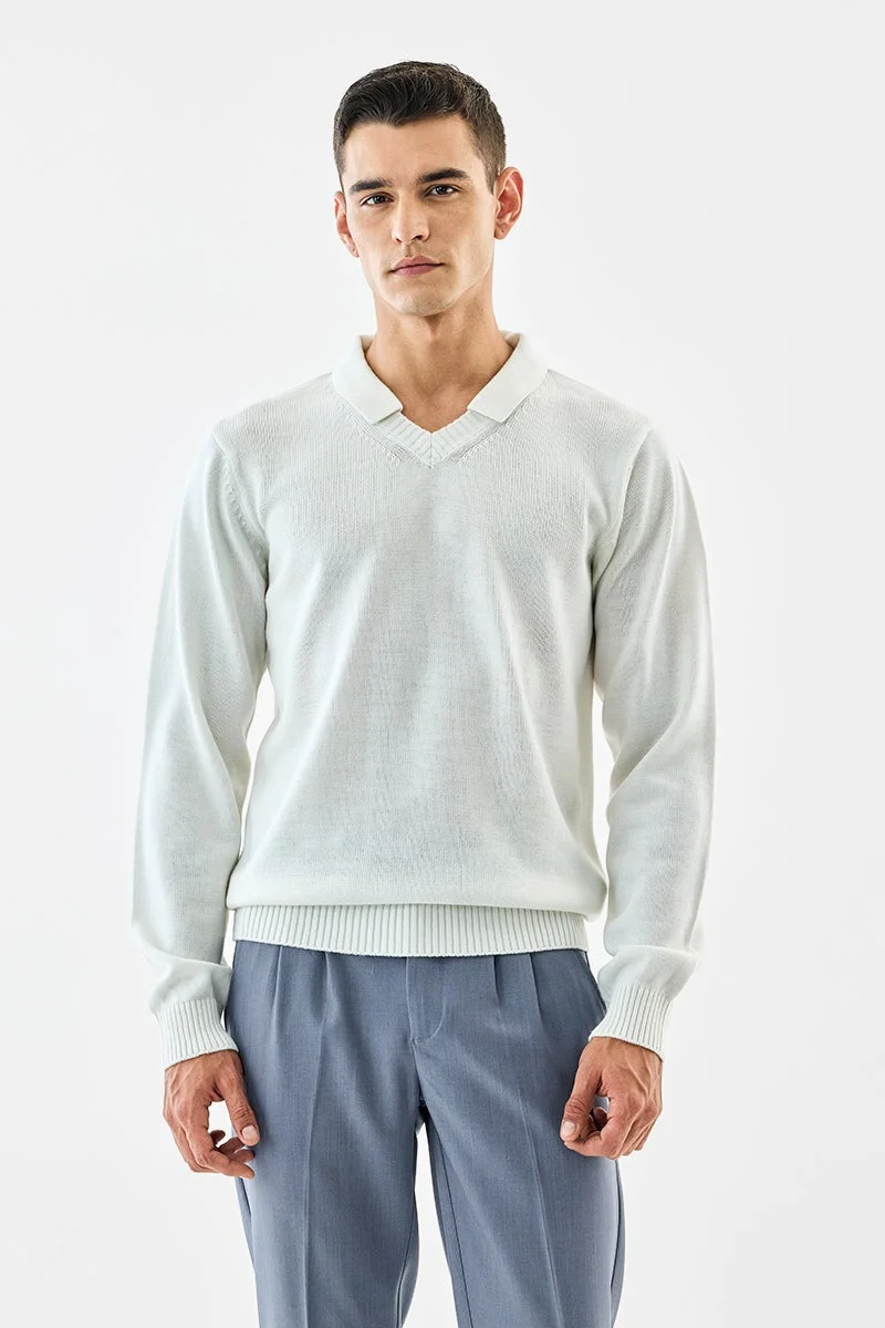 سنيتش كنزة بولو قطنية محبوكة مسطحة