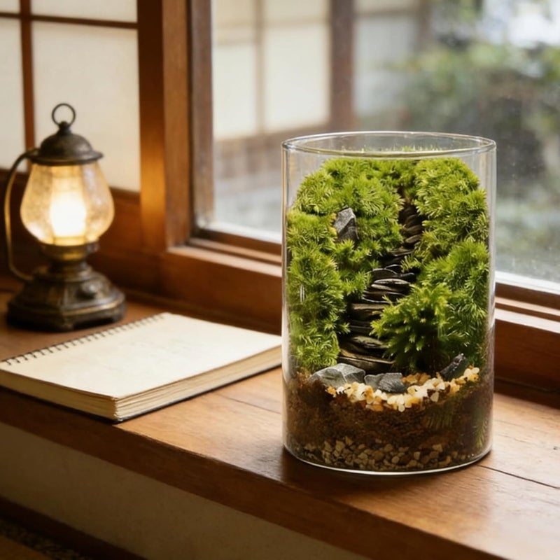 DIY Moss Terrarium Kit, Large 5.9 x 3.9 in Glass Ecosystem Bottle, High Borosilicate, with Tools and Material Pack, for Indoor Plants and Relaxation - Image 2