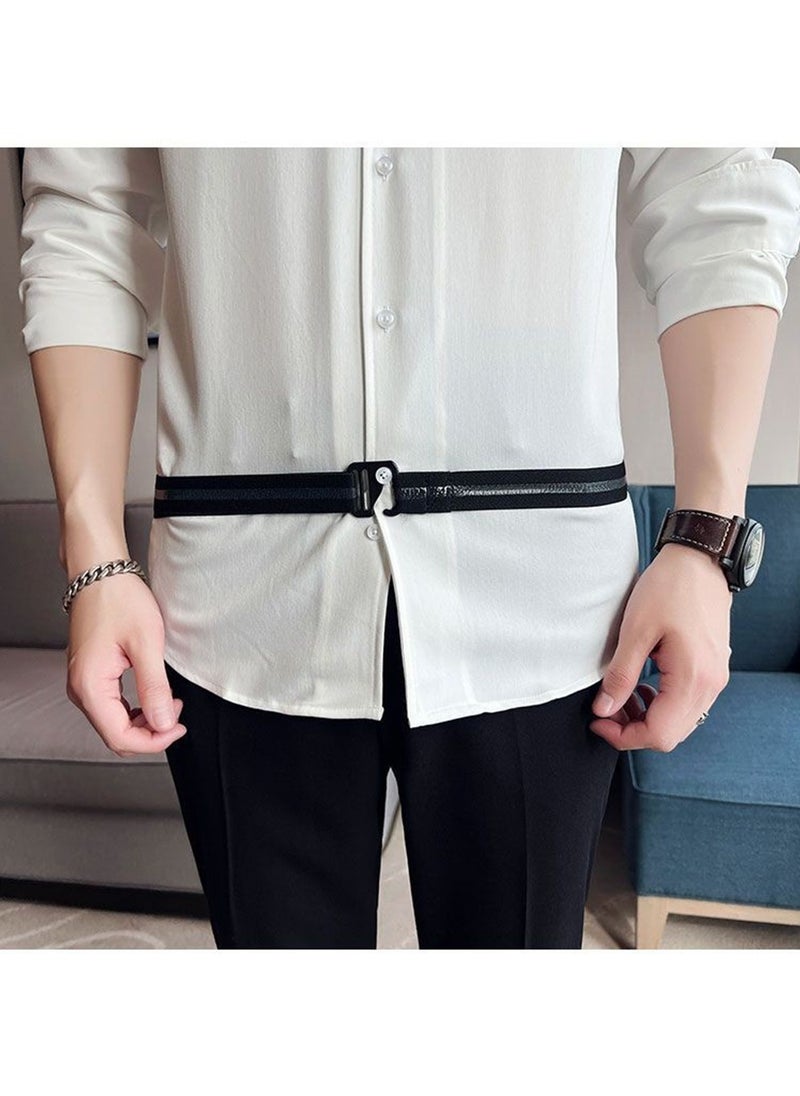 SYOSI - 1 Pcs Men Shirt Stays Shirt Lock Belt,Shirt Stays Adjustable Elastic Shirt Holder Keeps Shirt Tucked in for Men,Garter Belt Man Shirt Men’s Shirts Universal Men and Women Lock 110CM - Image 1