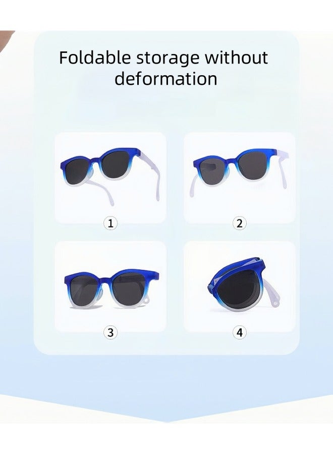 Kids Folding UV Resistant Sunglasses - TR Material | Storage Box Travel - Image 3