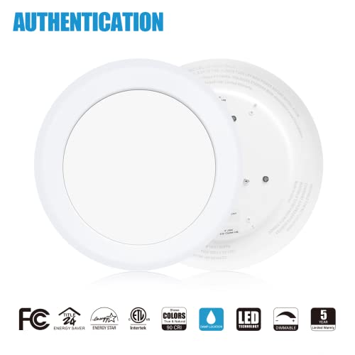 ECOELER 6 Inch LED Low Profile Surface Mount Disk Light, Aluminum Trim Light Fixture, 16.5W, 5000K Daylight, 1000Lm, Suitable for 3.5" & 4" J-Box or 5/6" Recessed Can, ETL & FCC Listed - Image 3
