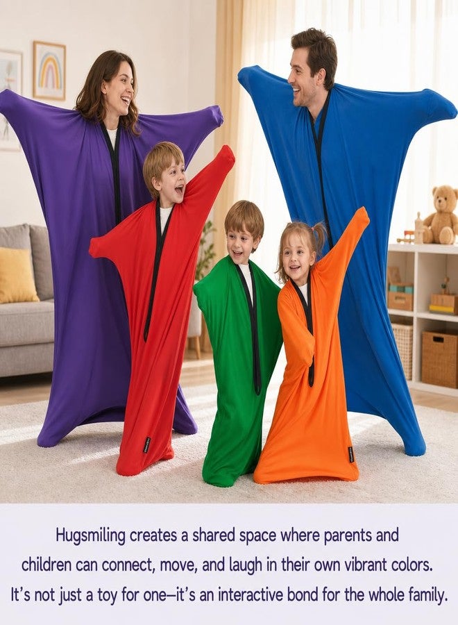 Hugsmiling Sensory Body Sock for Kids, Small Compression Sack 24 * 38 inch, Good for Height 33" ~ 42", Perfect for Sensory Seeking (Classic Blue) - Image 2