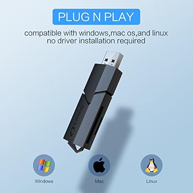 SmartQ C307 USB 3.0 PORTABLE CARD READER FOR SD, SDHC, SDXC, MICROSD, MICROSDHC, MICROSDXC, WITH ADVANCED ALL-IN-ONE DESIGN - Image 3