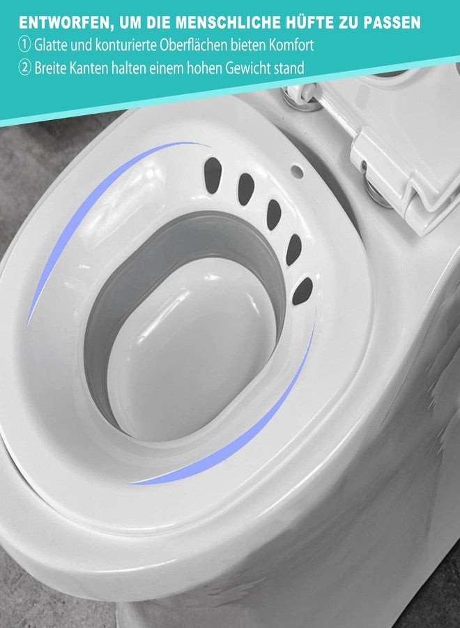 DEANIC Seat Bath for Toilet, Foldable Seat Bath for Hemorrhoids, Adult Seat Bathtub for Postpartum Care and the Elderly, Hanging Seat Bath (Grey) - Image 3