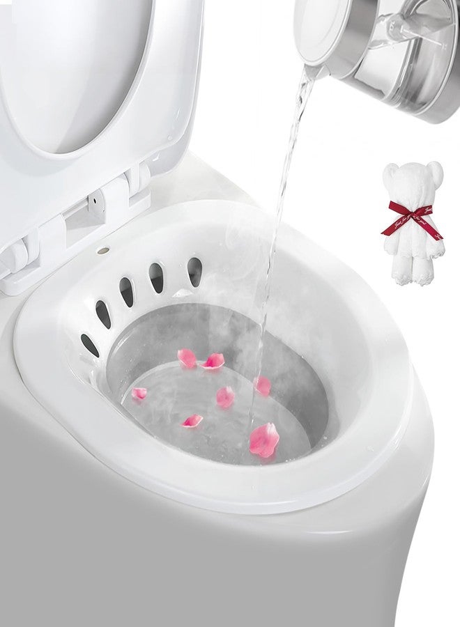 DEANIC Seat Bath for Toilet, Foldable Seat Bath for Hemorrhoids, Adult Seat Bathtub for Postpartum Care and the Elderly, Hanging Seat Bath (Grey) - Image 1