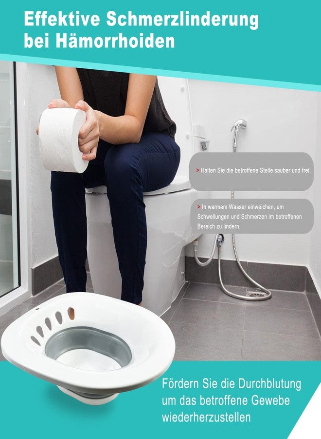 DEANIC Seat Bath for Toilet, Foldable Seat Bath for Hemorrhoids, Adult Seat Bathtub for Postpartum Care and the Elderly, Hanging Seat Bath (Grey) - Image 2