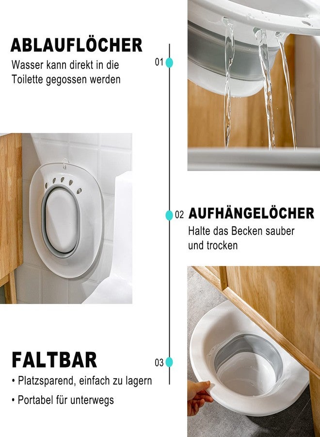 DEANIC Seat Bath for Toilet, Foldable Seat Bath for Hemorrhoids, Adult Seat Bathtub for Postpartum Care and the Elderly, Hanging Seat Bath (Grey) - Image 4