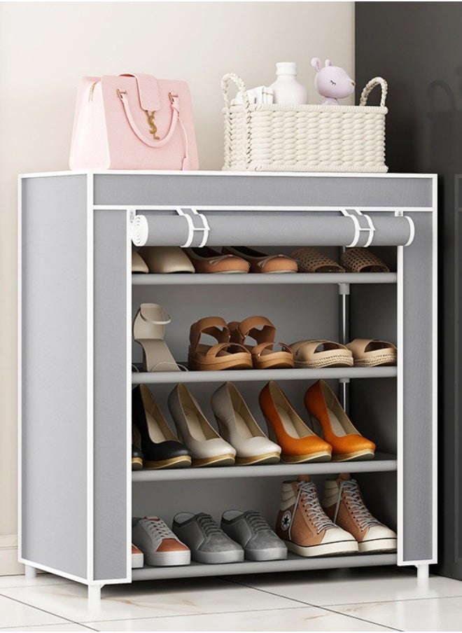 FPC - 4-Layer Shoe Rack Storage Cabinet Dustproof Multi-Layer Minimalist Non-Woven Fabric Home Furniture 60 * 28 * 68 - Image 1
