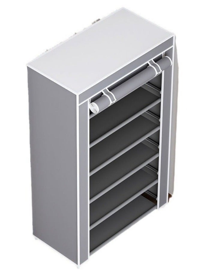 FPC - 4-Layer Shoe Rack Storage Cabinet Dustproof Multi-Layer Minimalist Non-Woven Fabric Home Furniture 60 * 28 * 68 - Image 1