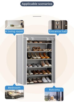 FPC 4-Layer Shoe Rack Storage Cabinet Dustproof Multi-Layer Minimalist Non-Woven Fabric Home Furniture 60 * 28 * 68  - Image 3