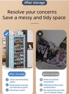 FPC 4-Layer Shoe Rack Storage Cabinet Dustproof Multi-Layer Minimalist Non-Woven Fabric Home Furniture 60 * 28 * 68  - Image 4