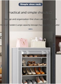 FPC 4-Layer Shoe Rack Storage Cabinet Dustproof Multi-Layer Minimalist Non-Woven Fabric Home Furniture 60 * 28 * 68  - Image 5