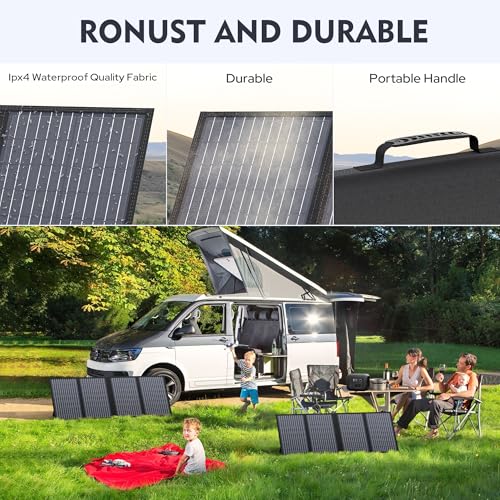 ENGINSTAR 60W Foldable Solar Panel Charger with 18V DC Outlet for Portable Power Stations EnginStar/Jackery/Rockpals/Flashfish, Portable Solar Generator with QC 3.0 for Outdoor Camping Van RV Trip - Image 3