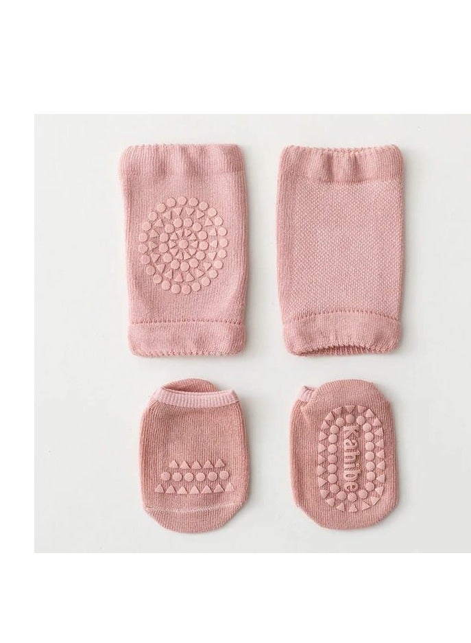 BAIG Baby Knee Pads Socks Set for Girls Boys Summer Solid Color Anti Slip Socks Kid Crawling Safety Floor Sock Leg Knee Protector - Image 5