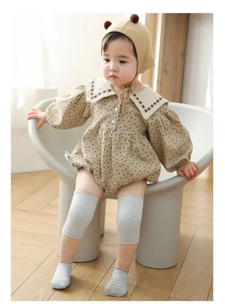 BAIG Baby Knee Pads Socks Set for Girls Boys Summer Solid Color Anti Slip Socks Kid Crawling Safety Floor Sock Leg Knee Protector - Image 3